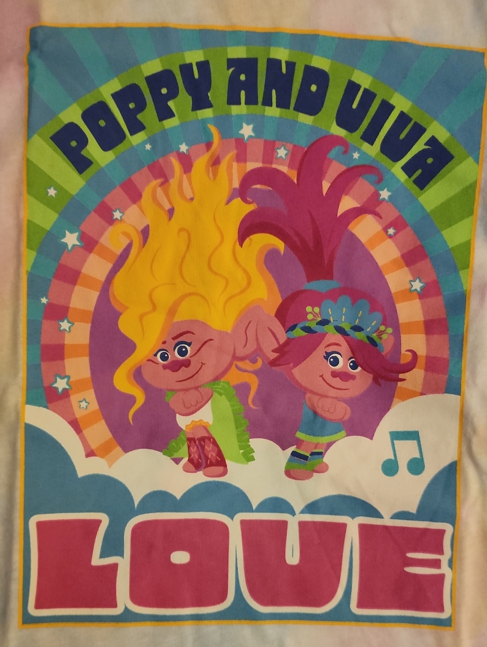Nwt Sz XS (4/5) Dreamworks Trolls Poppy and Viva Love Graphic Tee
